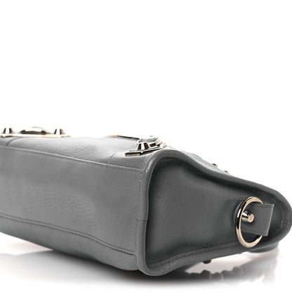 Balenciaga Chevre Silver Metallic Edge Hardware Mini City Bleu Acier 10 of 14