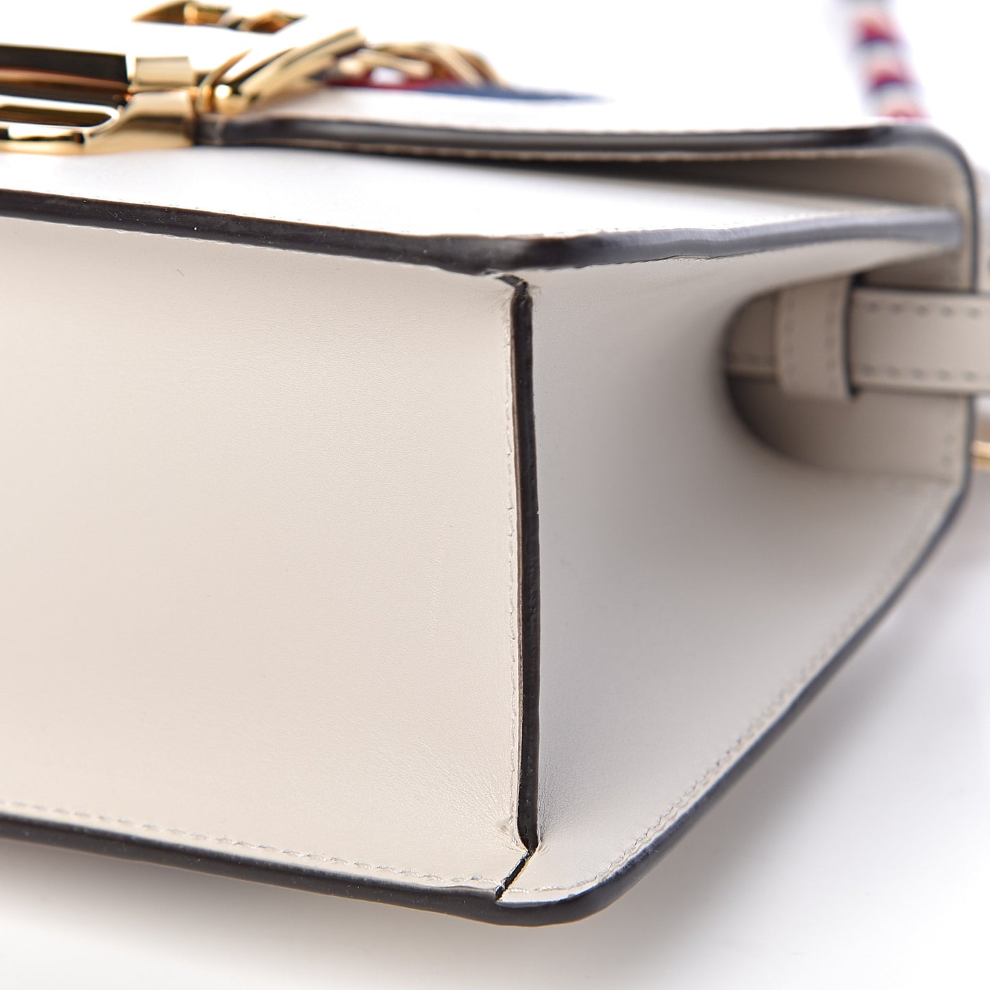 Calfskin Mini Sylvie Top Handle Bag White
