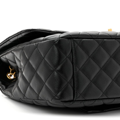 Chanel Grained Calfksin Quilted XXL Travel Flap Bag Black 9 of 10