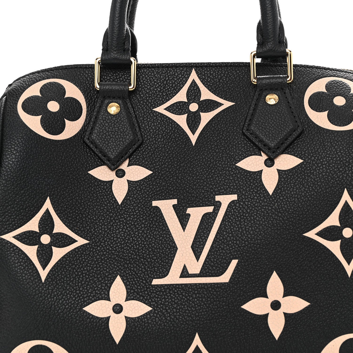 Louis Vuitton Empreinte Monogram Giant Speedy Bandouliere 25 Black Beige 7 of 10