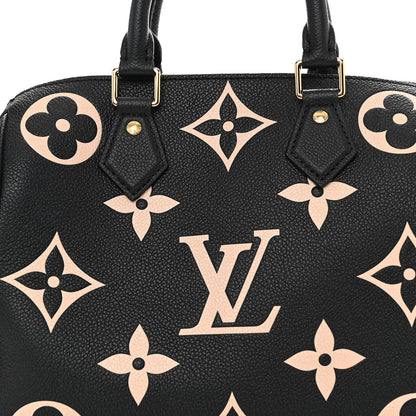 Louis Vuitton Empreinte Monogram Giant Speedy Bandouliere 25 Black Beige 7 of 10
