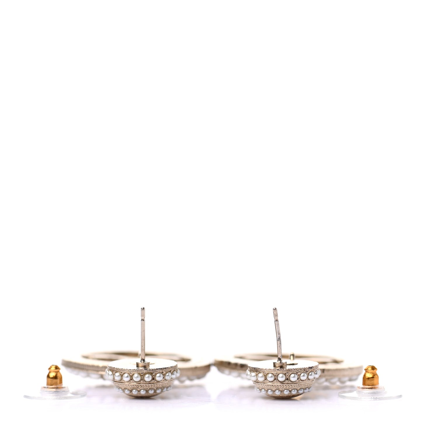 Pearl CC Drop Earrings Light Gold
