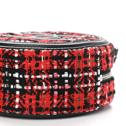 Chanel Tweed Quilted Round Filigree Clutch With Chain Red Black 9 of 9