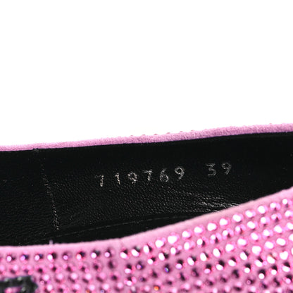 Balenciaga Strass Suede Allover Logo Square Knife 110mm Pumps 39 Pink Black 8 of 8