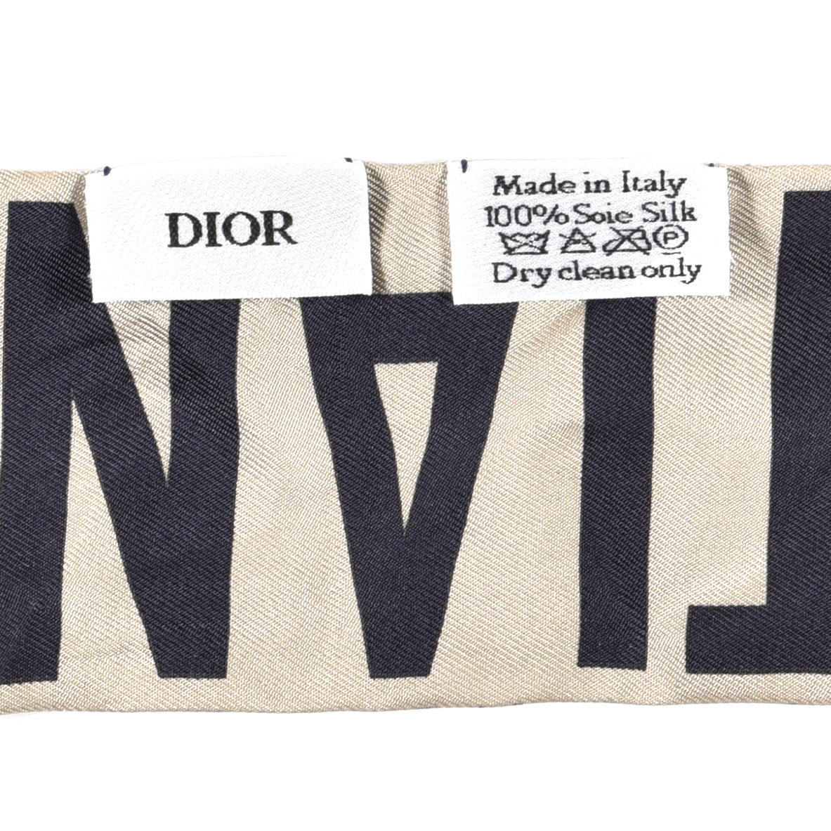 Christian Dior Silk Oblique Mitzah Scarf Blue 3 of 4
