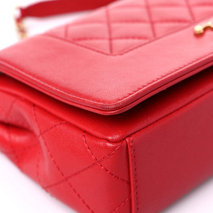 Chanel Sheepskin Quilted Medium Vintage Mademoiselle Flap Red 8 of 16