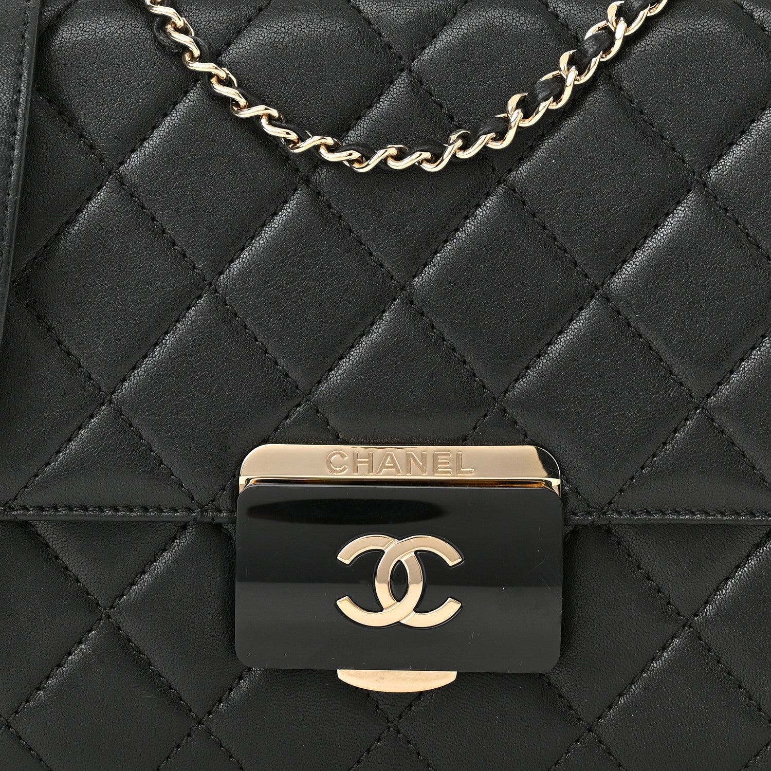 Chanel Sheepskin Quilted Beauty Lock Flap Black 7 of 12