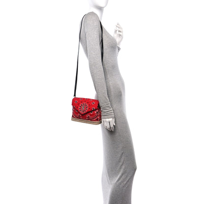 Saint Laurent Cotton Bandana Y Quilted Monogram Toy Loulou Crossbody Bag Red 2 of 12