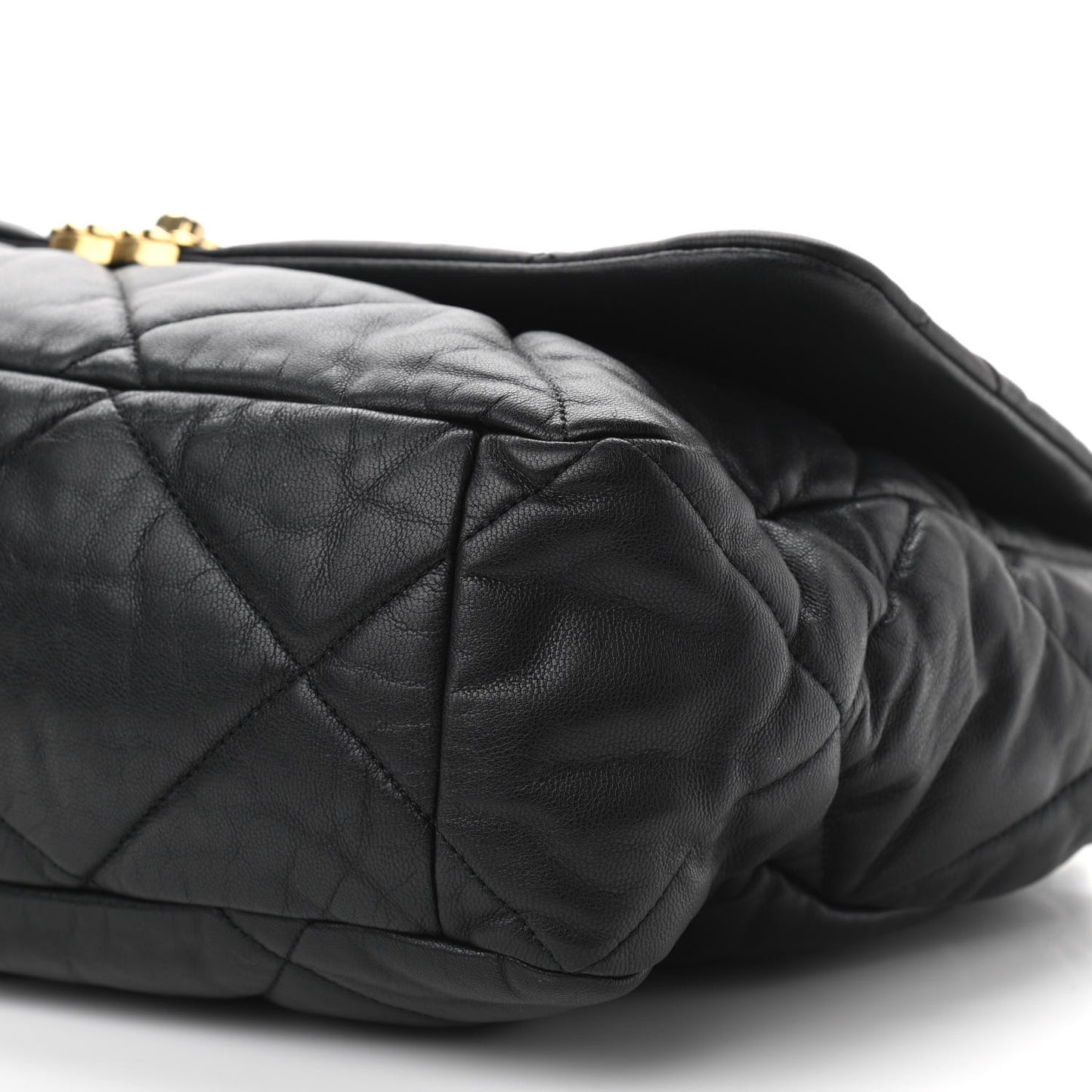 Goatskin Quilted Maxi Chanel 19 Flap Black