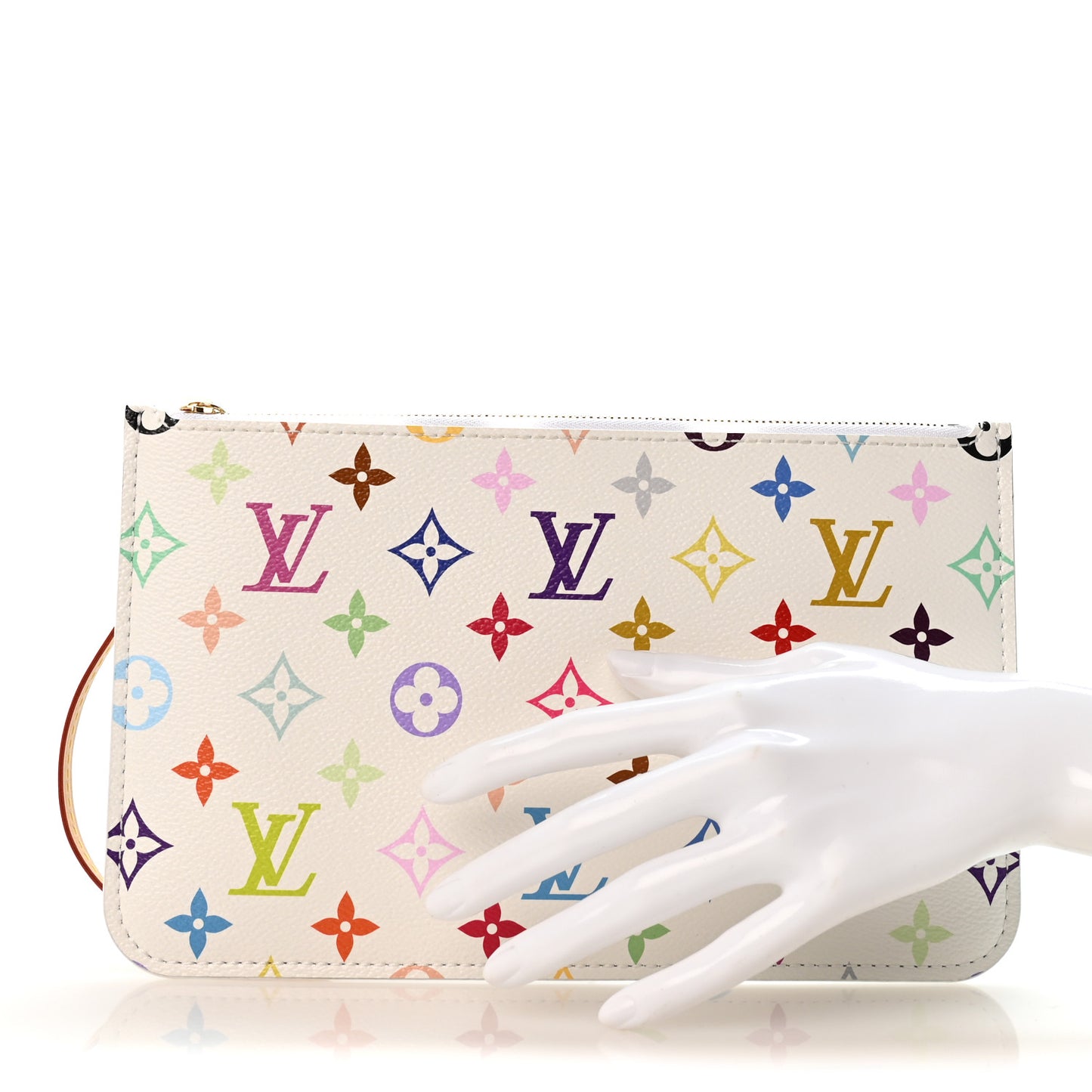 LV X TM Monogram Multicolor Neverfull Pochette White