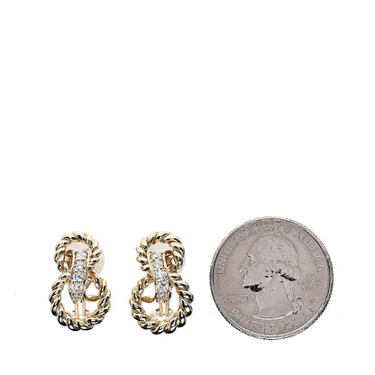 Tiffany 18K Yellow Gold Diamond Twist Clip-On Earrings 2 of 5
