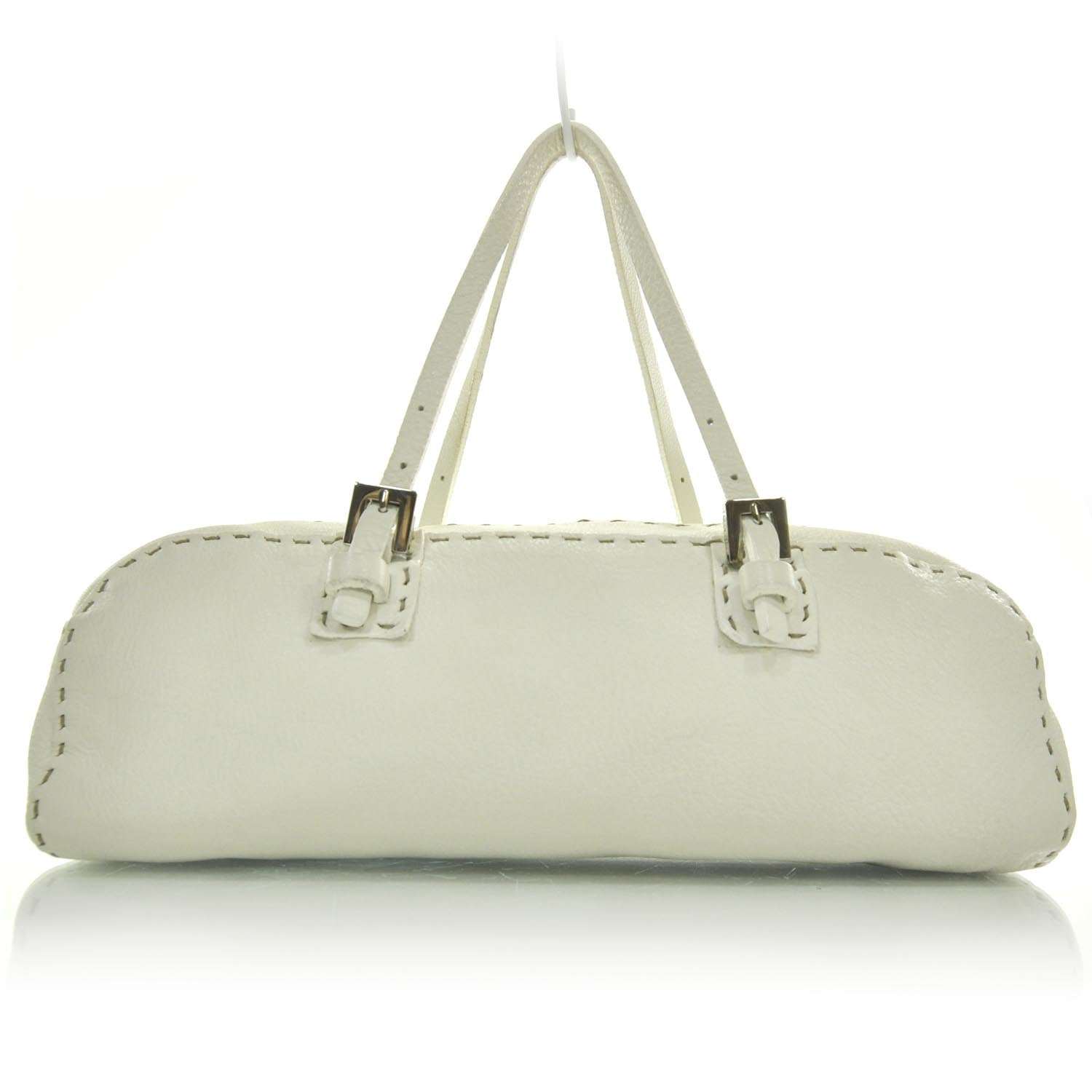 Fendi Calfskin Romano Selleria Bowler White 1 of 10