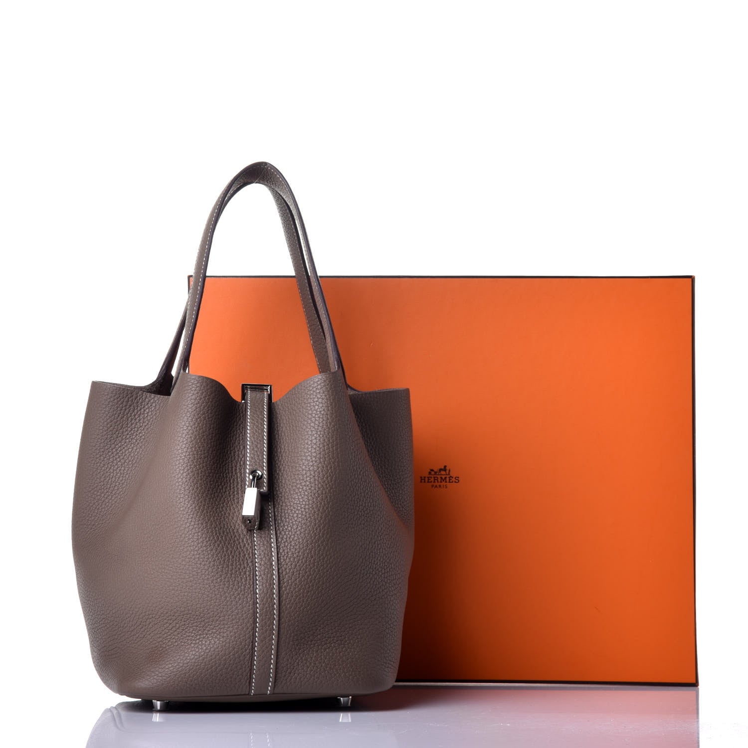 Hermes Taurillon Clemence Picotin Lock 22 MM Etoupe 9 of 9