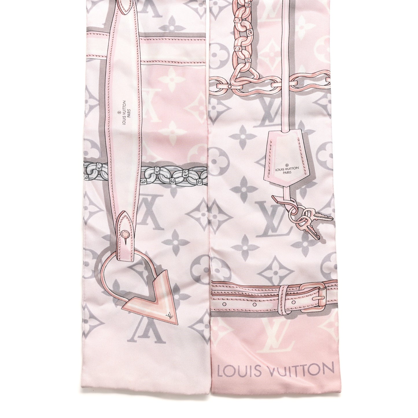 Silk Monogram Confidential Bandeau Light Pink Porcelain Rose Beige Ebony