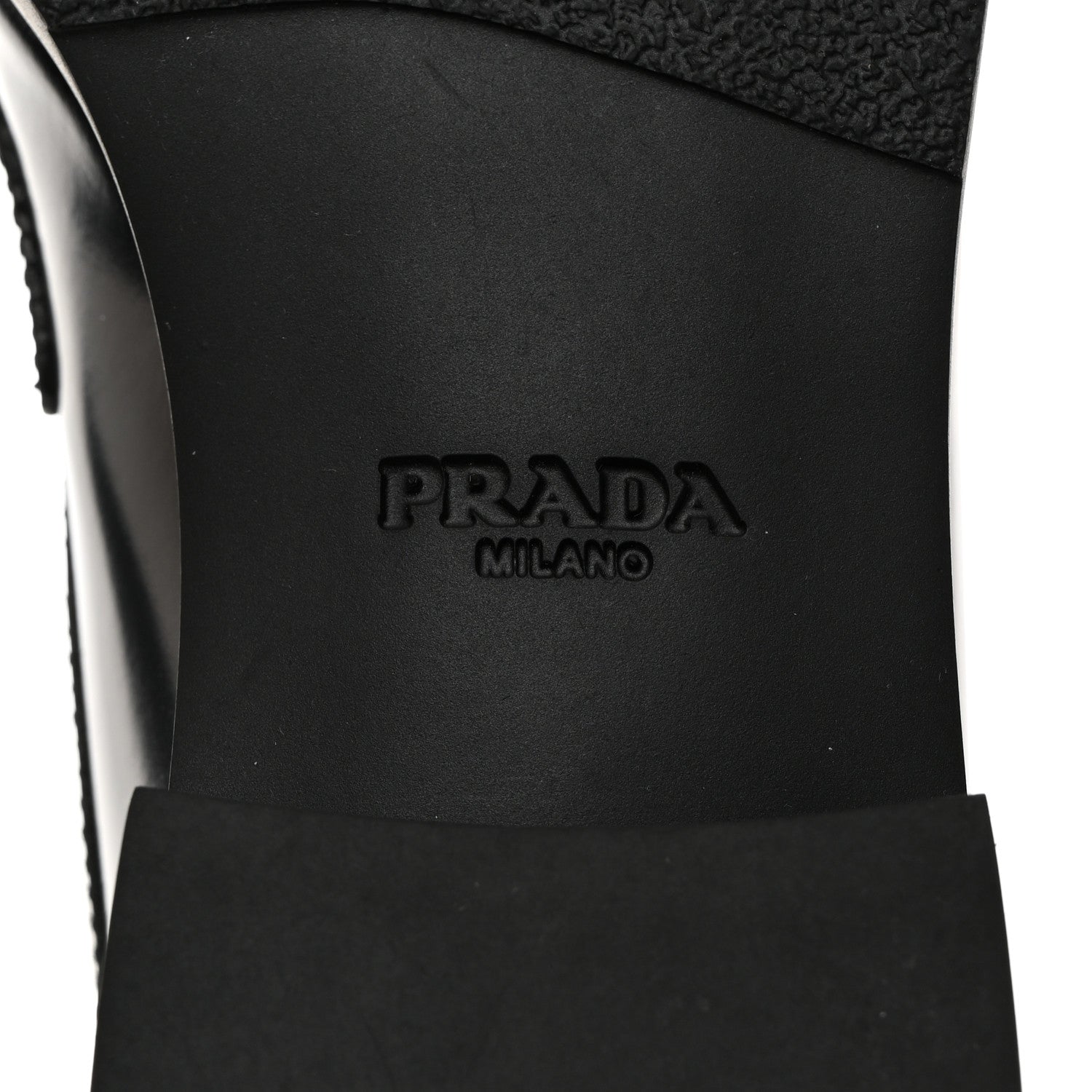 Prada Spazzolato Metal Triangle Logo 50mm Loafers 35 Black 8 of 9