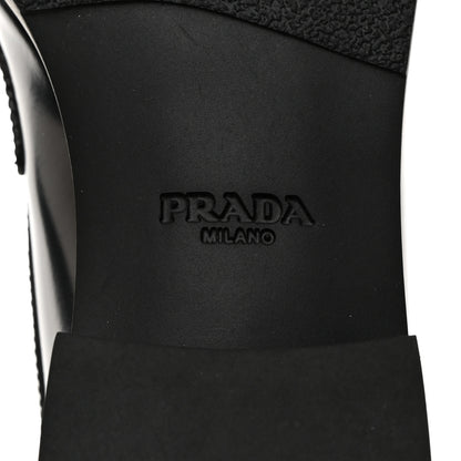 Prada Spazzolato Metal Triangle Logo 50mm Loafers 35 Black 8 of 9