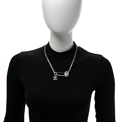 Chanel Crystal Pin Necklace Gold Pink 2 of 5