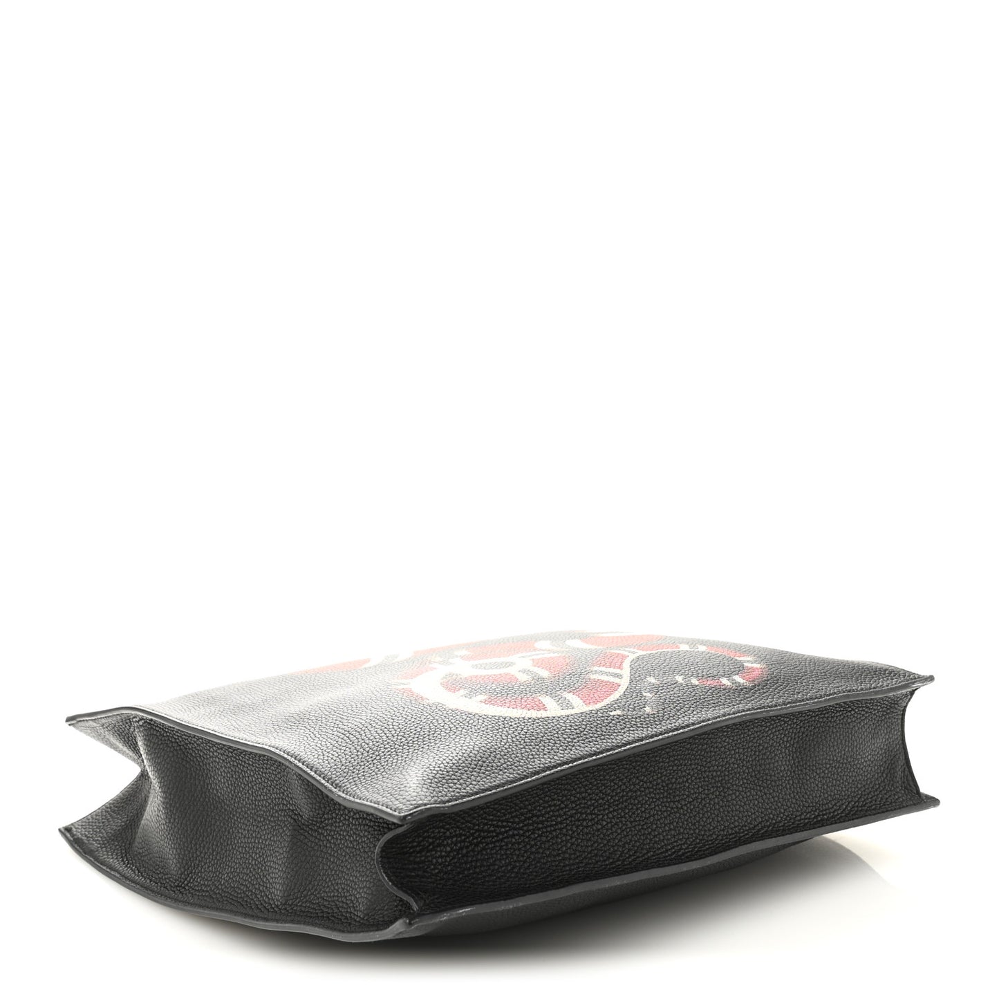 Calfskin Kingsnake Print Vertical Tote Black
