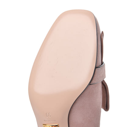 Gucci Kid Scamosciato GG Marmont Fringe 50mm Loafer Pumps 39 Crystal Pink 12 of 15