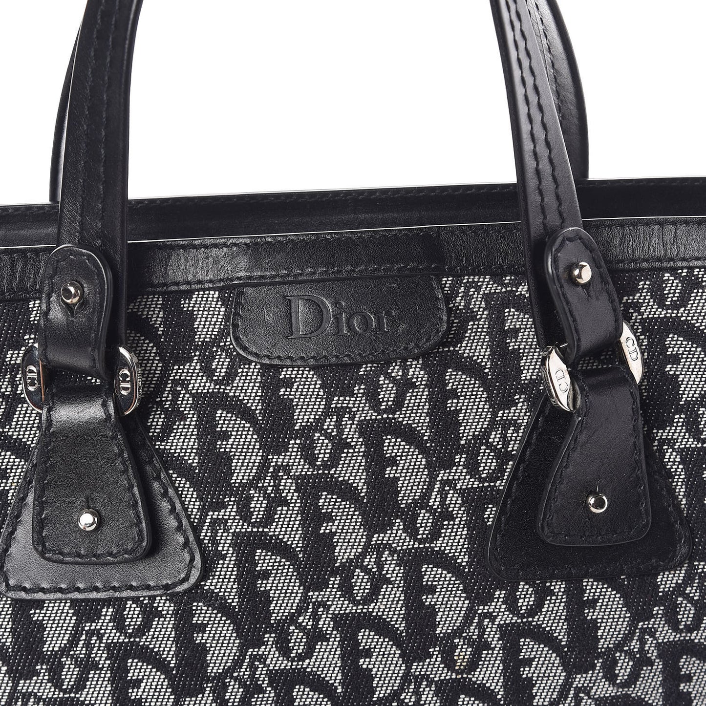 Denim Calfskin Monogram Tote Black