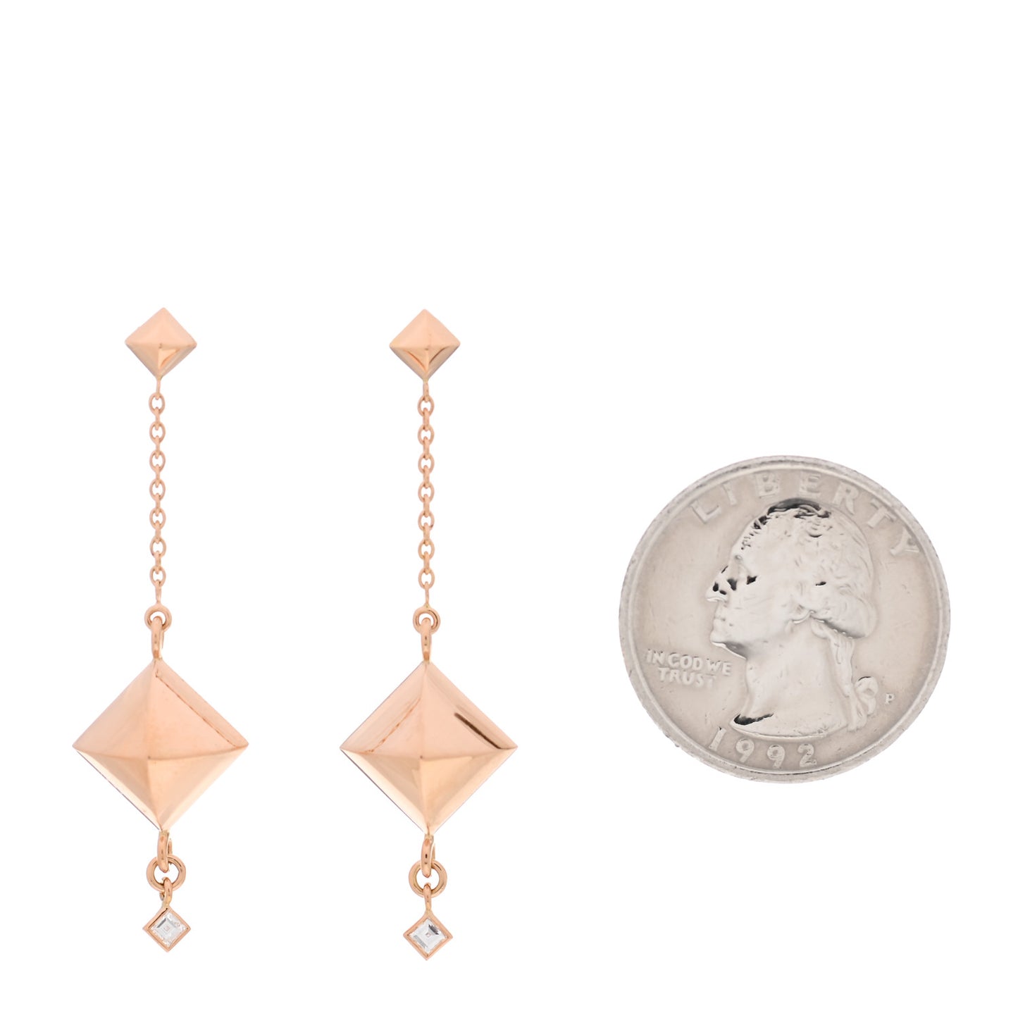 18K Rose Gold Diamond PM Collier de Chien Rock Earrings