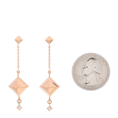 Hermes 18K Rose Gold Diamond PM Collier de Chien Rock Earrings 2 of 5