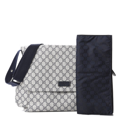 Gucci GG Plus Monogram Messenger Diaper Bag Navy 3 of 13