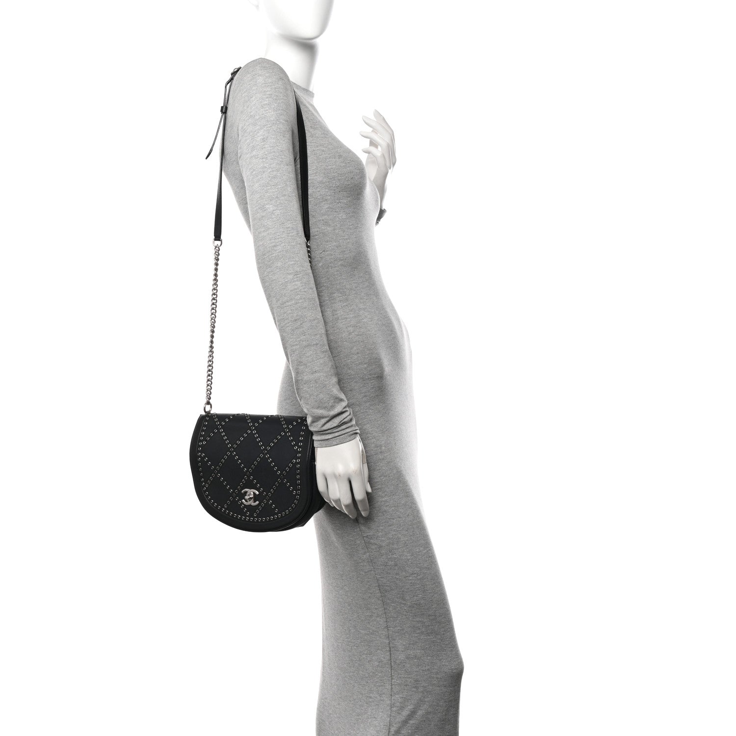 Chanel Calfskin Coco Eyelets Small Flap Bag Black 2 of 11