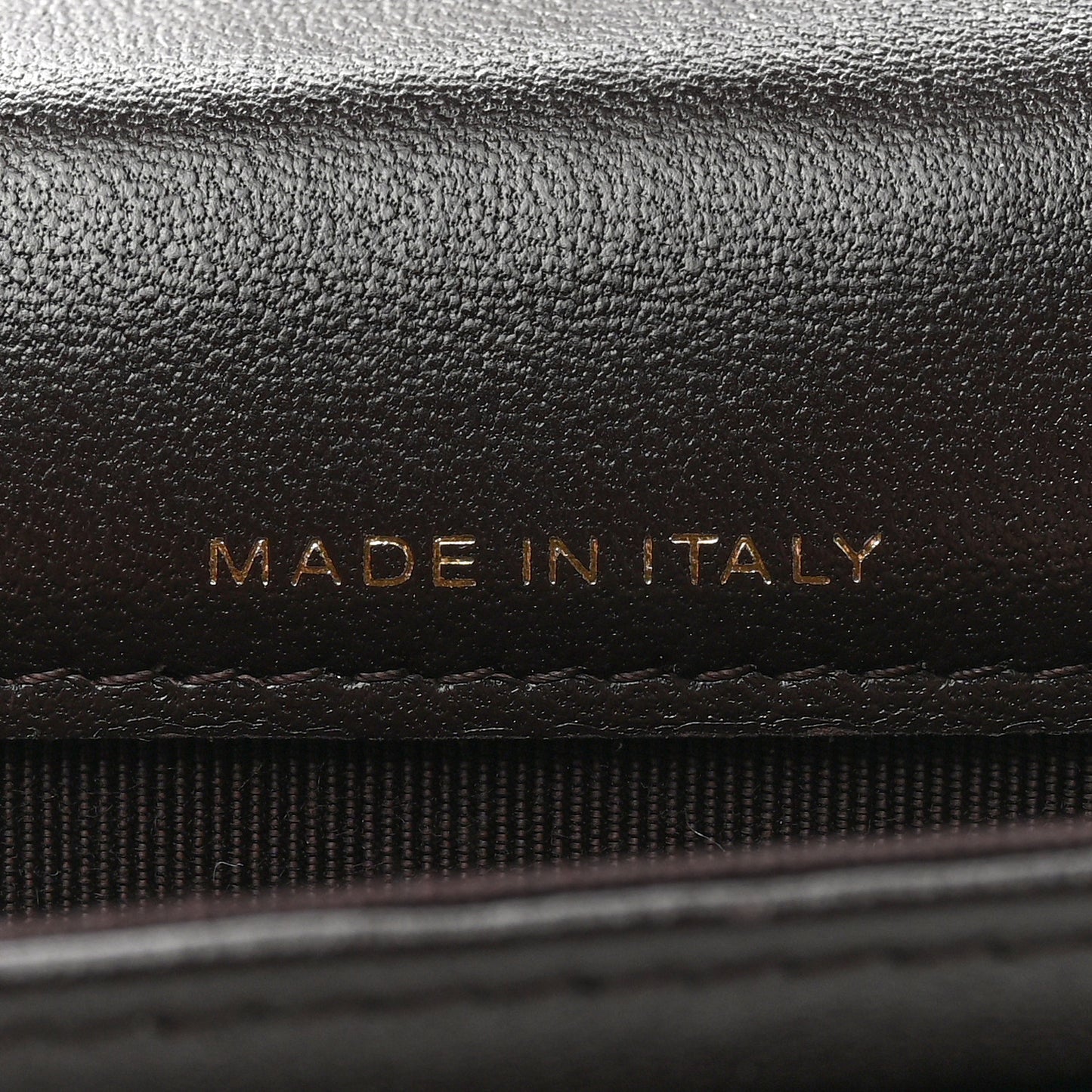 Lambskin Quilted Flap Card Holder Dark Brown