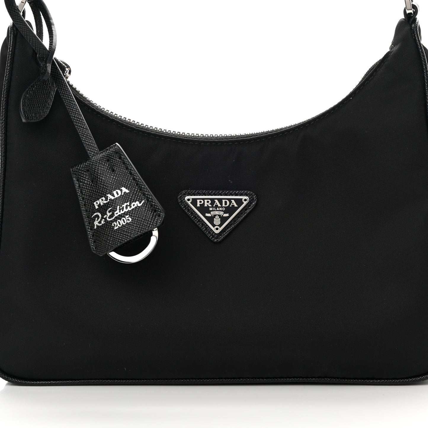 Tessuto Nylon Saffiano Mini Re-Edition 2005 Bag Black