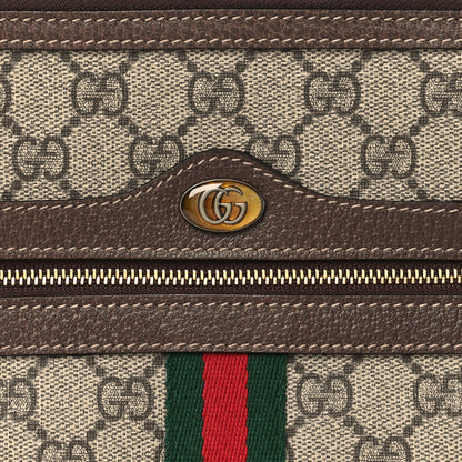 Gucci GG Supreme Monogram Large Ophidia Pouch Clutch Brown 8 of 9