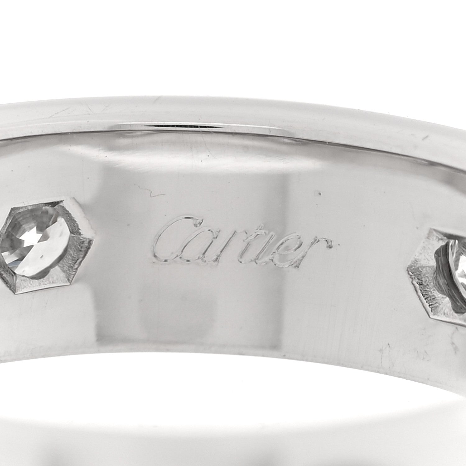 Cartier 18K White Gold Gold 6 Diamond 5.5mm LOVE Ring 55/7.25 4 of 7