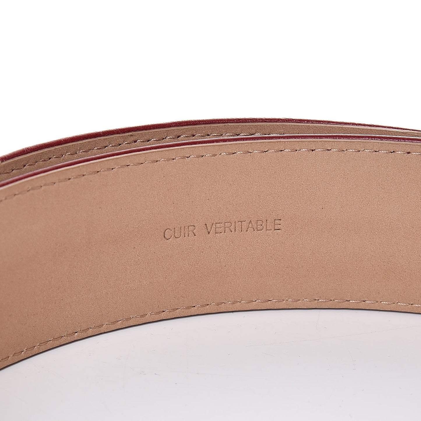 Aged Calfskin Charm Belt 90 36 Burgundy