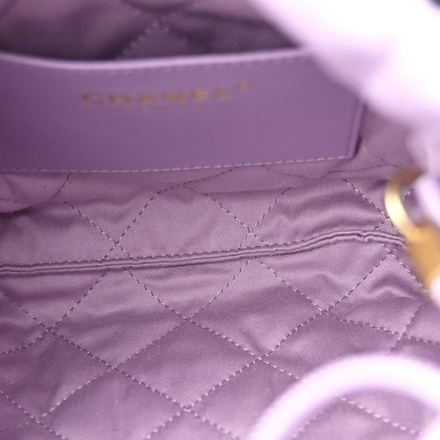 Chanel Shiny Calfskin Quilted Mini Chanel 22 Light Purple 5 of 10