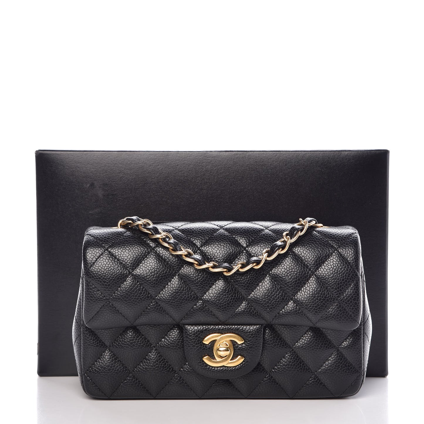 Caviar Quilted Mini Rectangular Flap Black