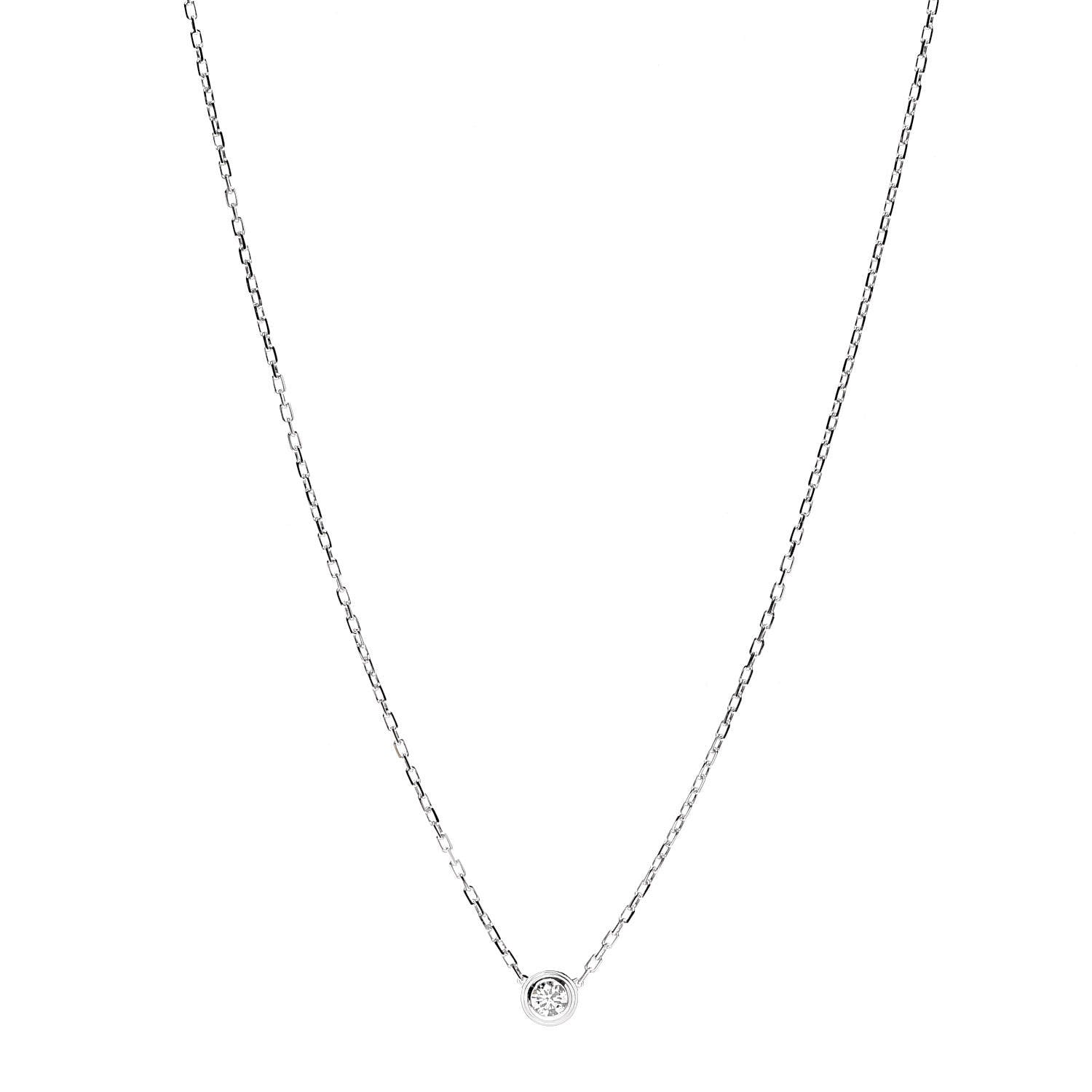 Cartier 18K White Gold Diamond LM D'Amour Pendant Necklace 1 of 6