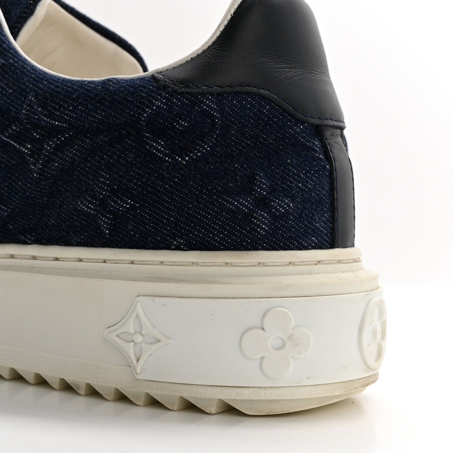 Denim Monogram Debossed Time Out Sneakers 38 Blue