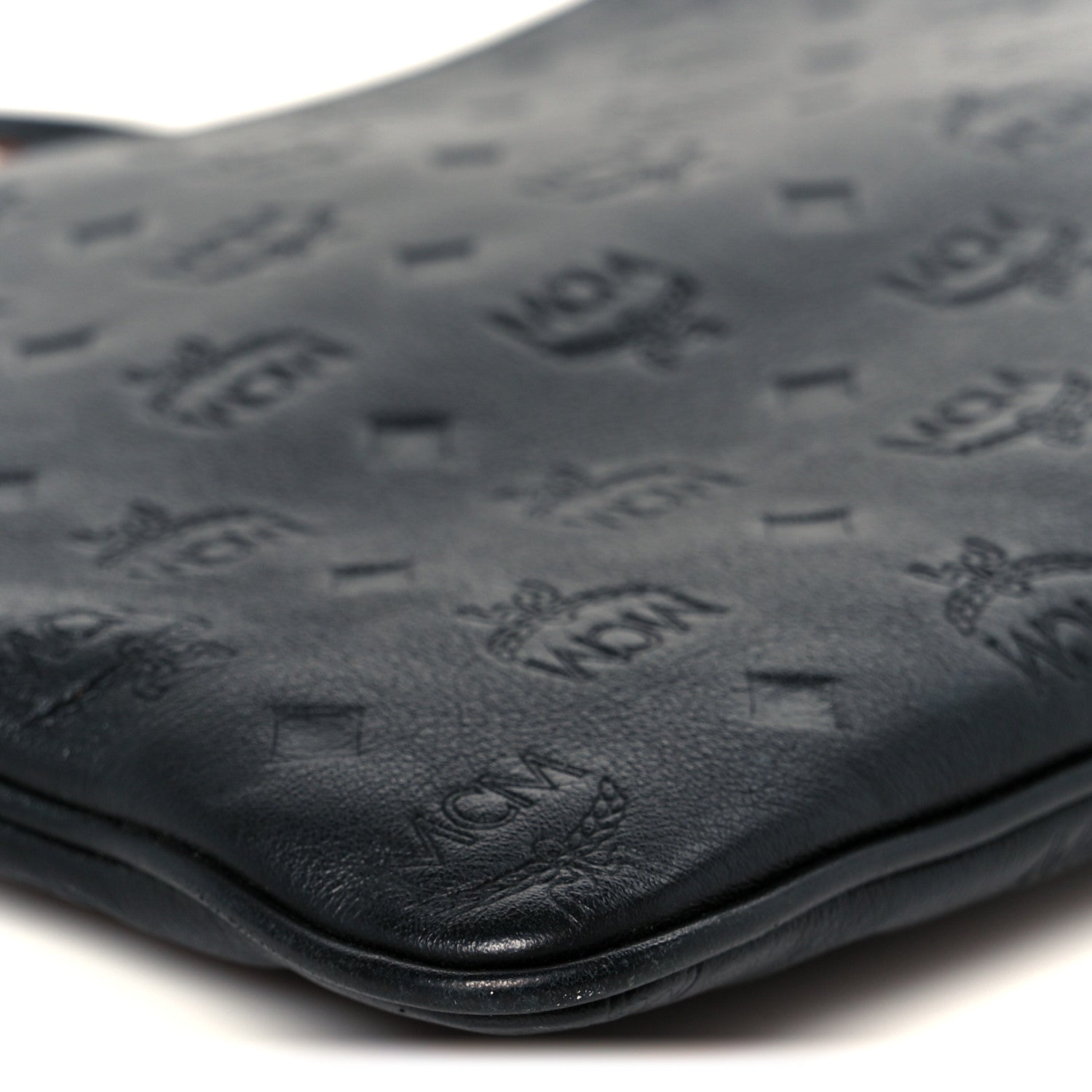 MCM Calfskin Ottomar Monogram Medium Crossbody Pouch Black 9 of 11