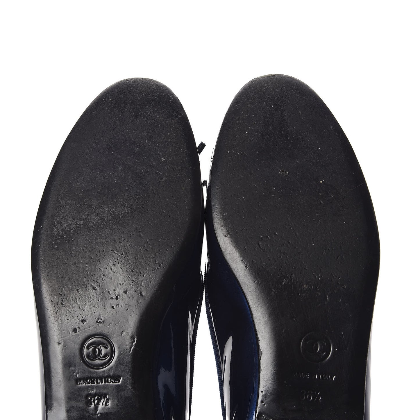 Patent Cap Toe Ballerina Flats 36.5 Blue