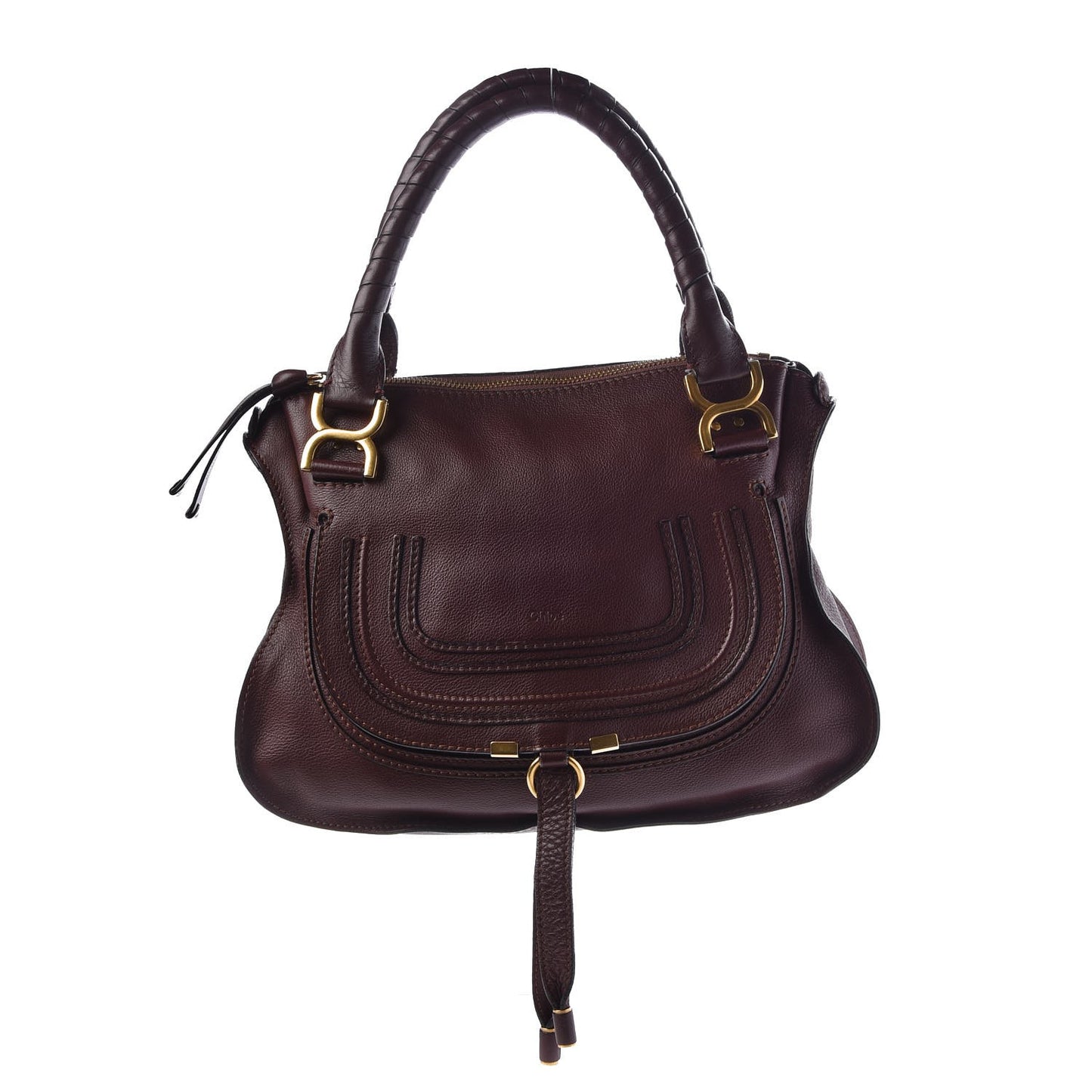 Calfskin Medium Marcie Satchel Wine Purple