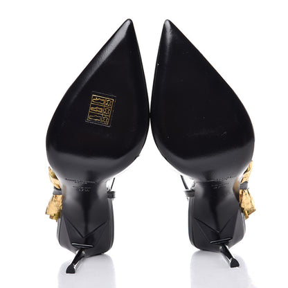 Saint Laurent Patent Snakeskin Edie 110 Pumps 37.5 Black 5 of 9