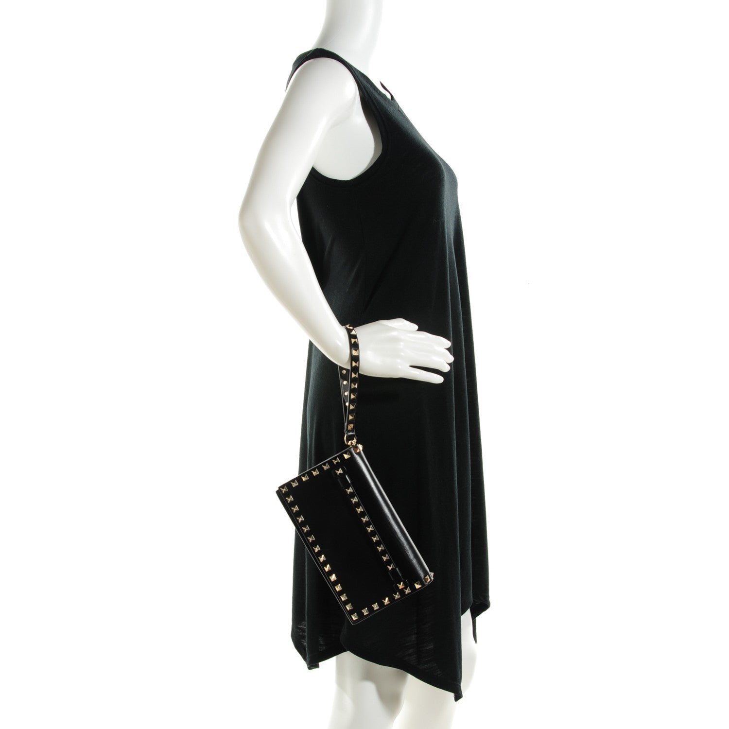 Valentino Garavani Nappa Small Rockstud Wristlet Clutch Black 2 of 7
