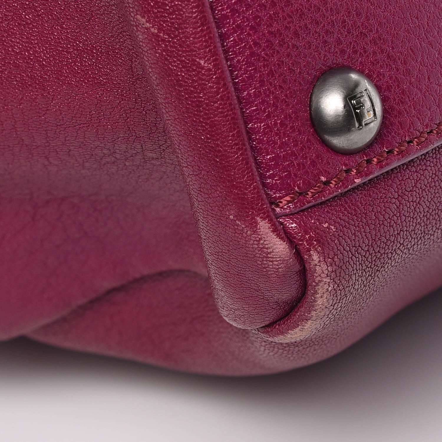 Fendi Goatskin Zucca Medium Peekaboo Iconic Satchel Ciclamino Tobacco Moro 11 of 16