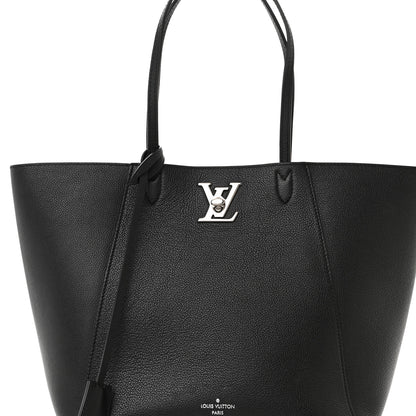 Louis Vuitton Calfskin Lockme Cabas Black 7 of 9