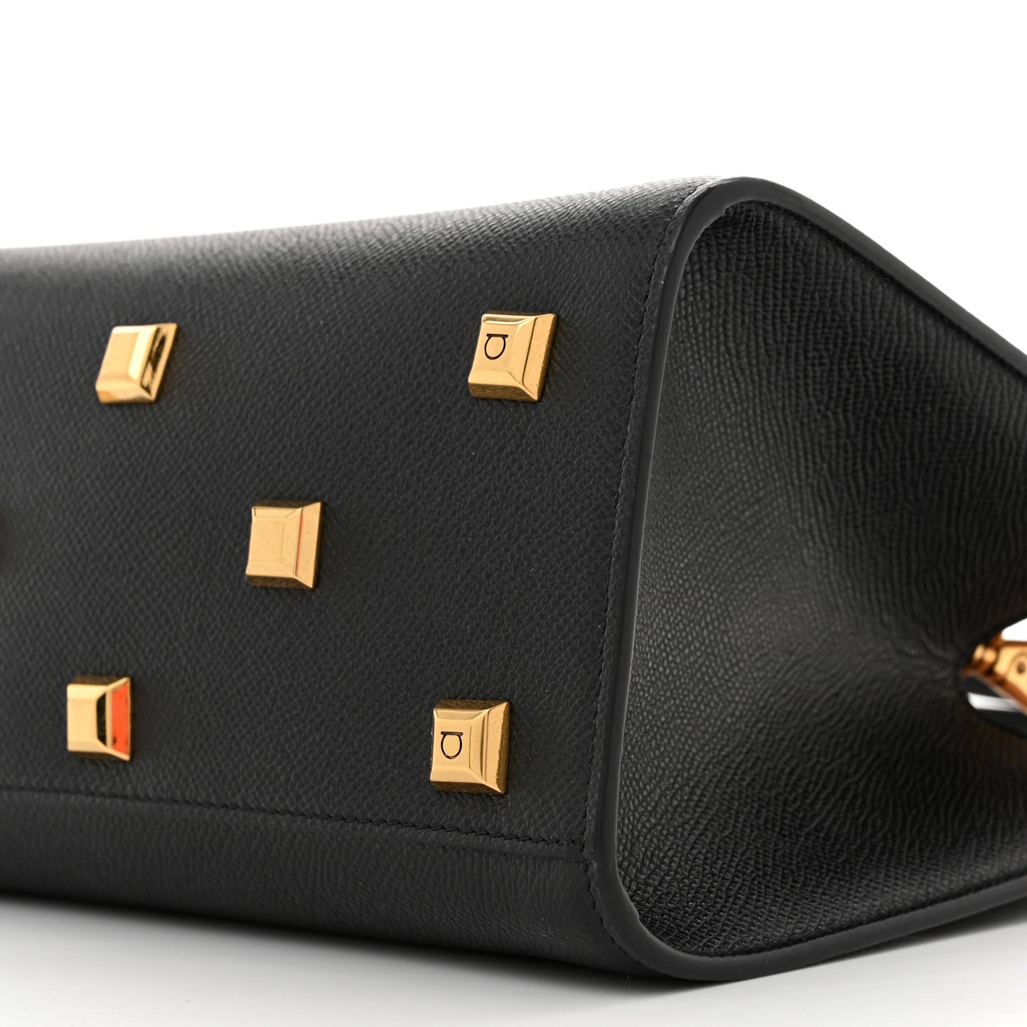 Calfskin Small The Studio Box Bag Black