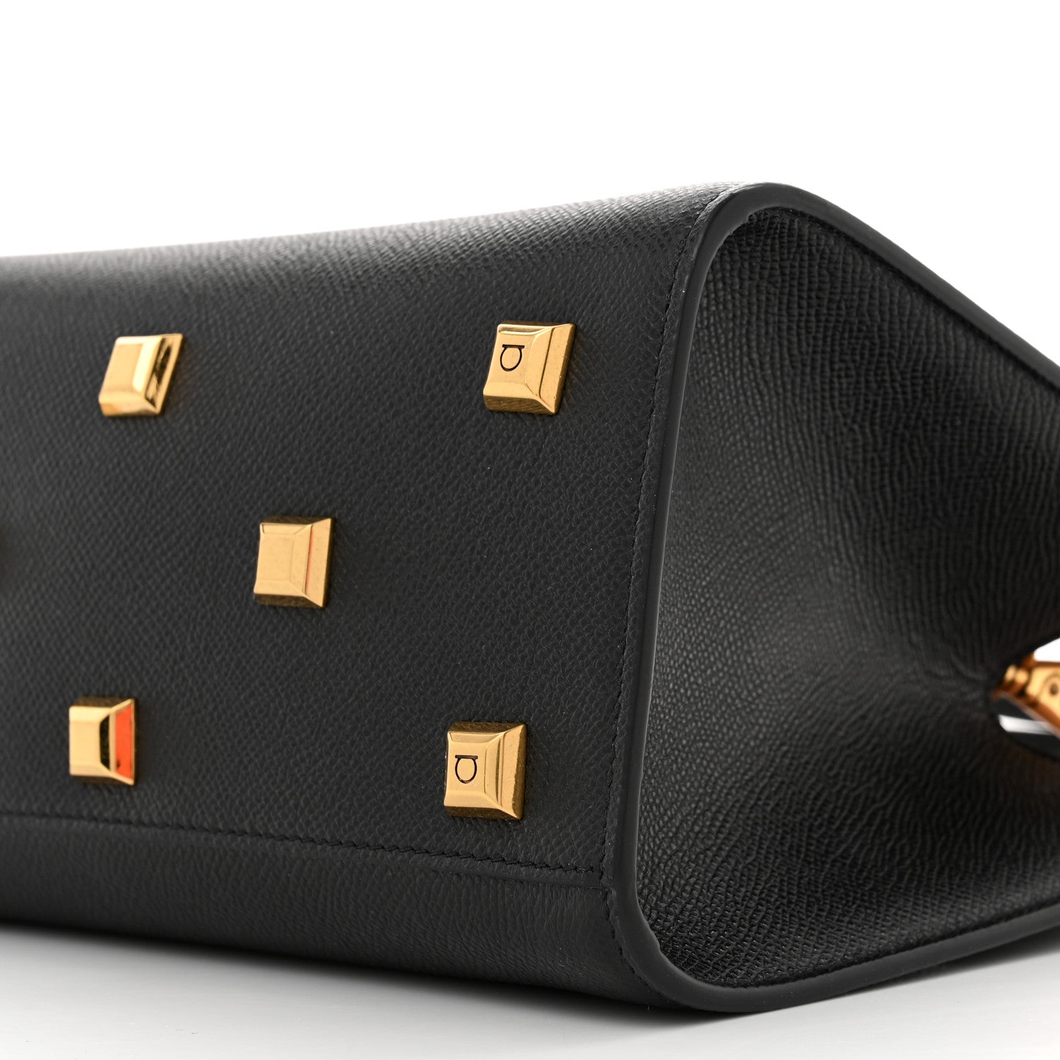 Salvatore Ferragamo Calfskin Small The Studio Box Bag Black 10 of 10