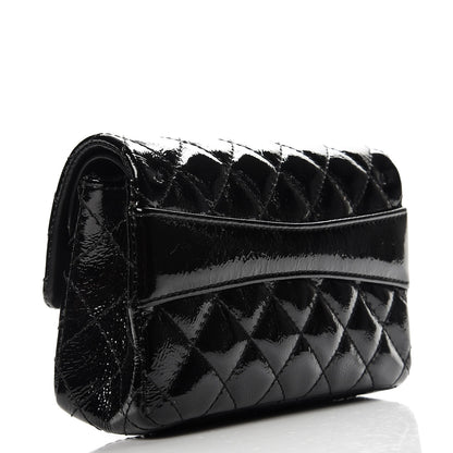 Chanel Patent Quilted Reissue Flap Clutch Bag Black 4 of 15