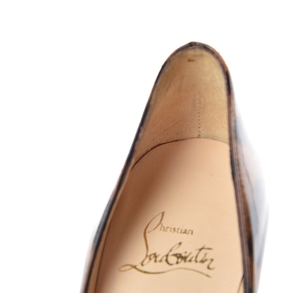 Christian Louboutin Patent Leopard Print Yoyospina 70 Peep Toe Pumps 38 13 of 15