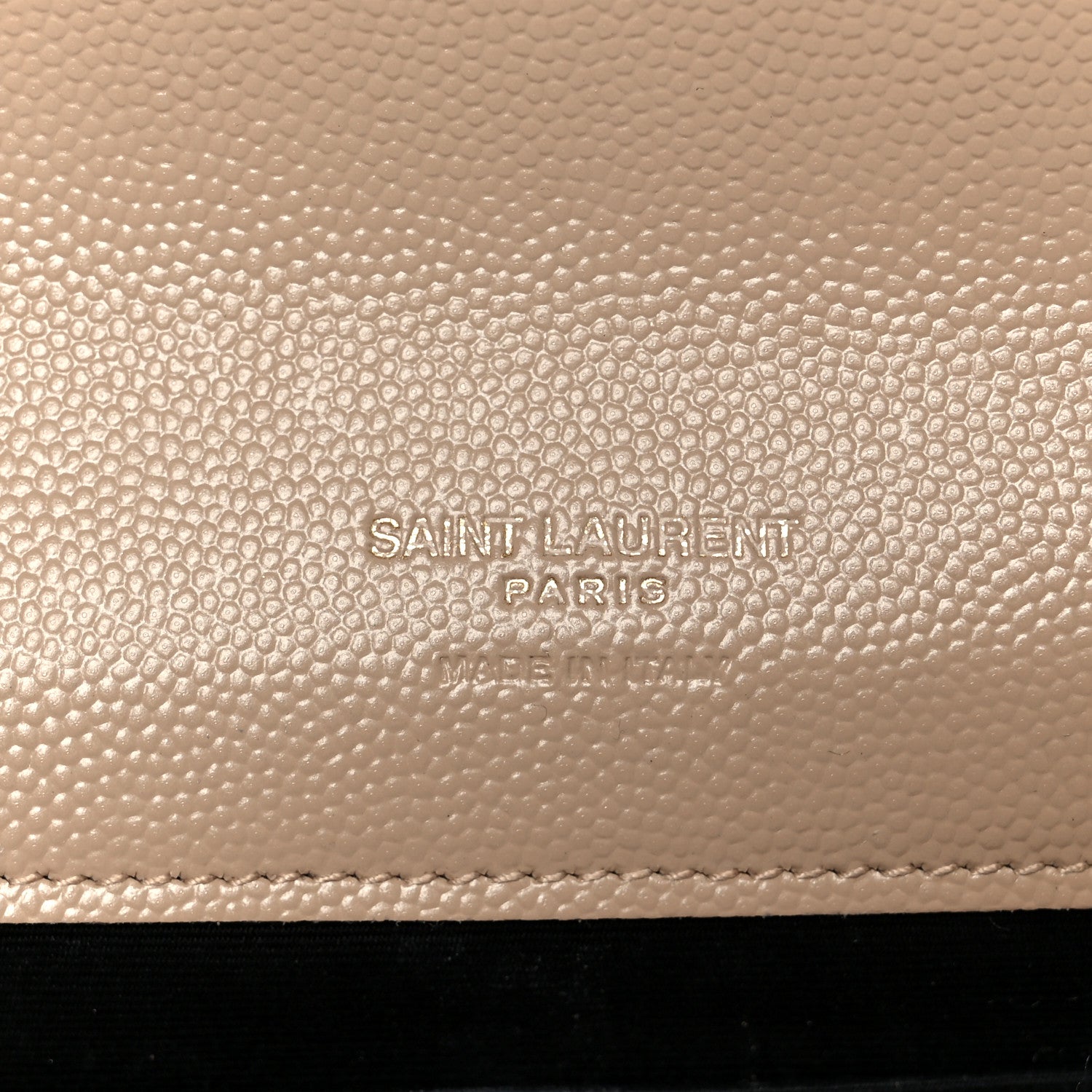Saint Laurent Grain De Poudre Matelasse Chevron Monogram Envelope Clutch Dark Beige 6 of 10