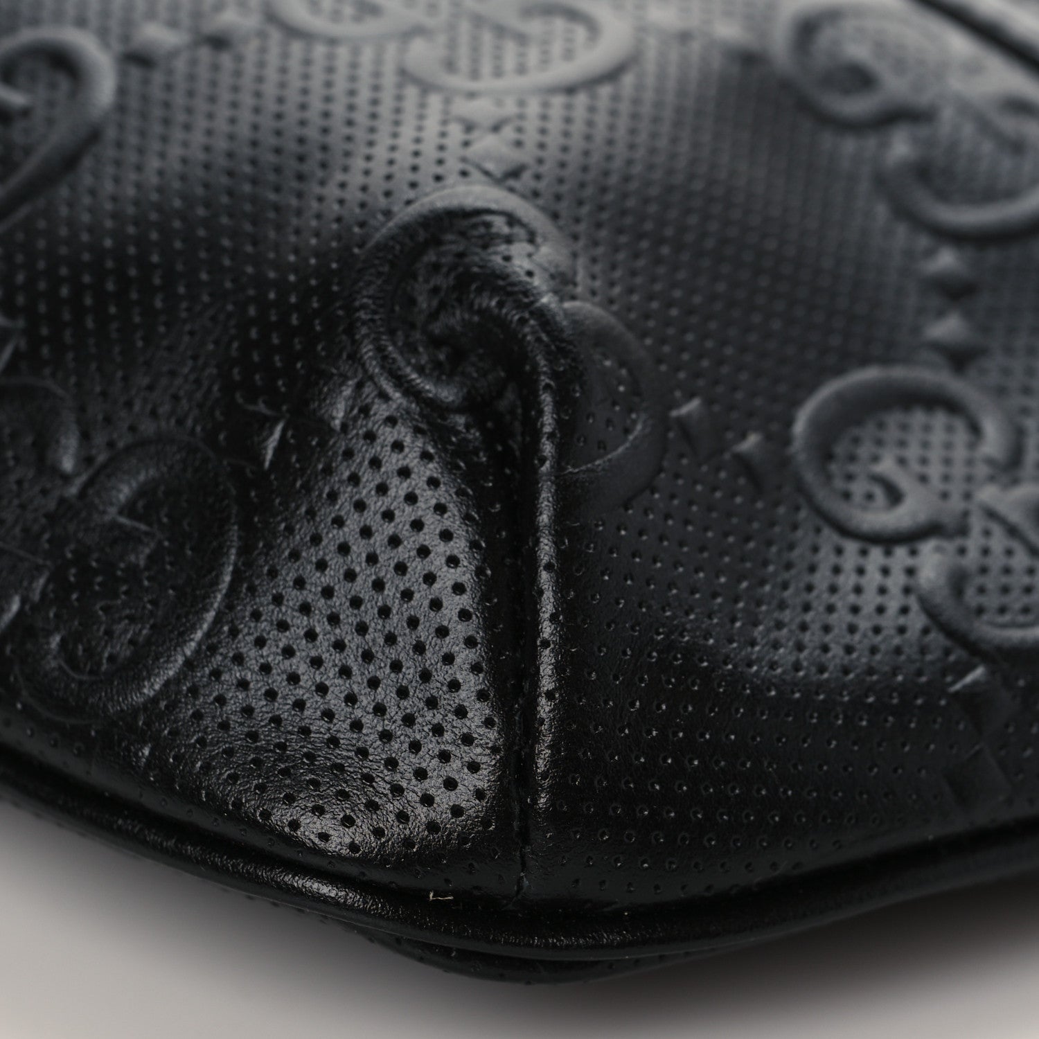 Gucci Calfskin GG Tennis Embossed Belt Bag Black 8 of 8